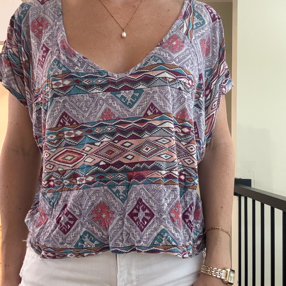 Sweet Claire Multicolor Geometric Blouse
